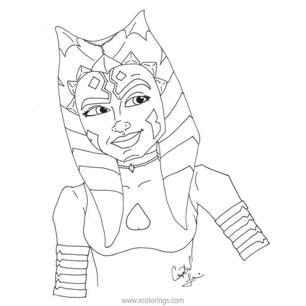 Free Ahsoka Tano Coloring Pages Drawing by Fan printable