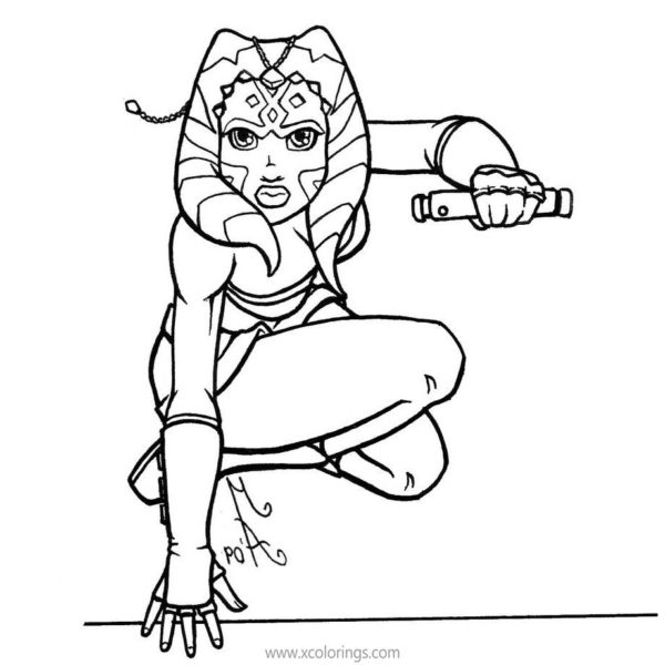 Ahsoka Tano Coloring Pages from Star Wars The Clone Wars - XColorings.com