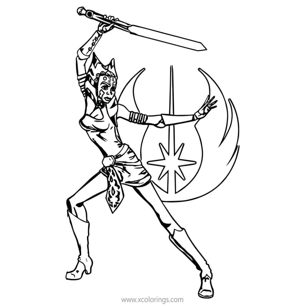 Ahsoka Tano Coloring Pages Hand Drawing