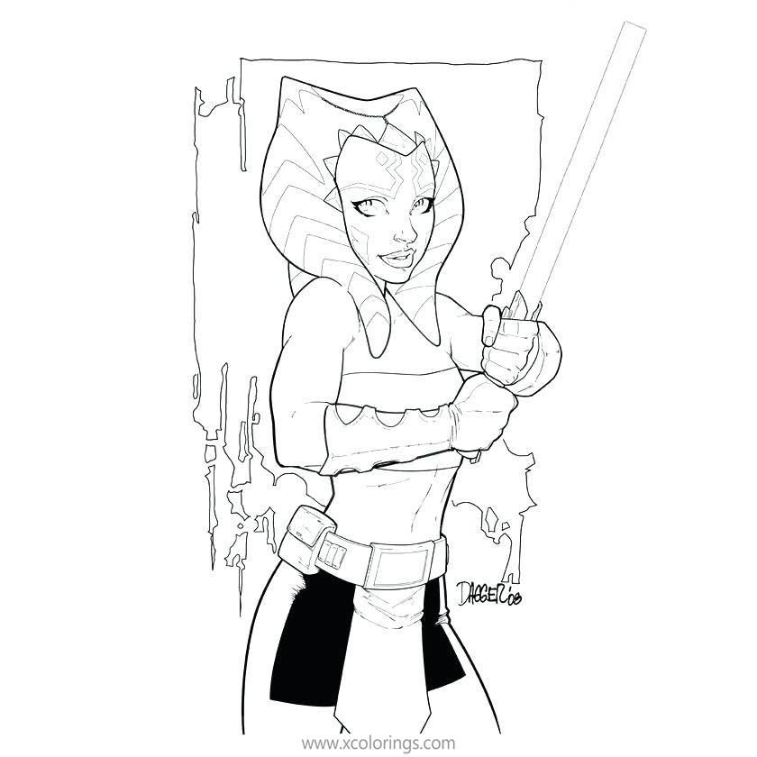Free Ahsoka Tano Coloring Pages Inked by Daggerpoint printable
