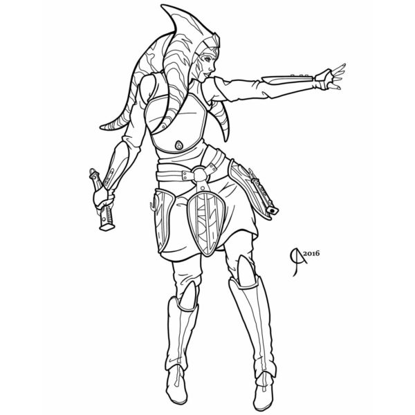 Star Wars Character Ahsoka Tano Coloring Pages - XColorings.com