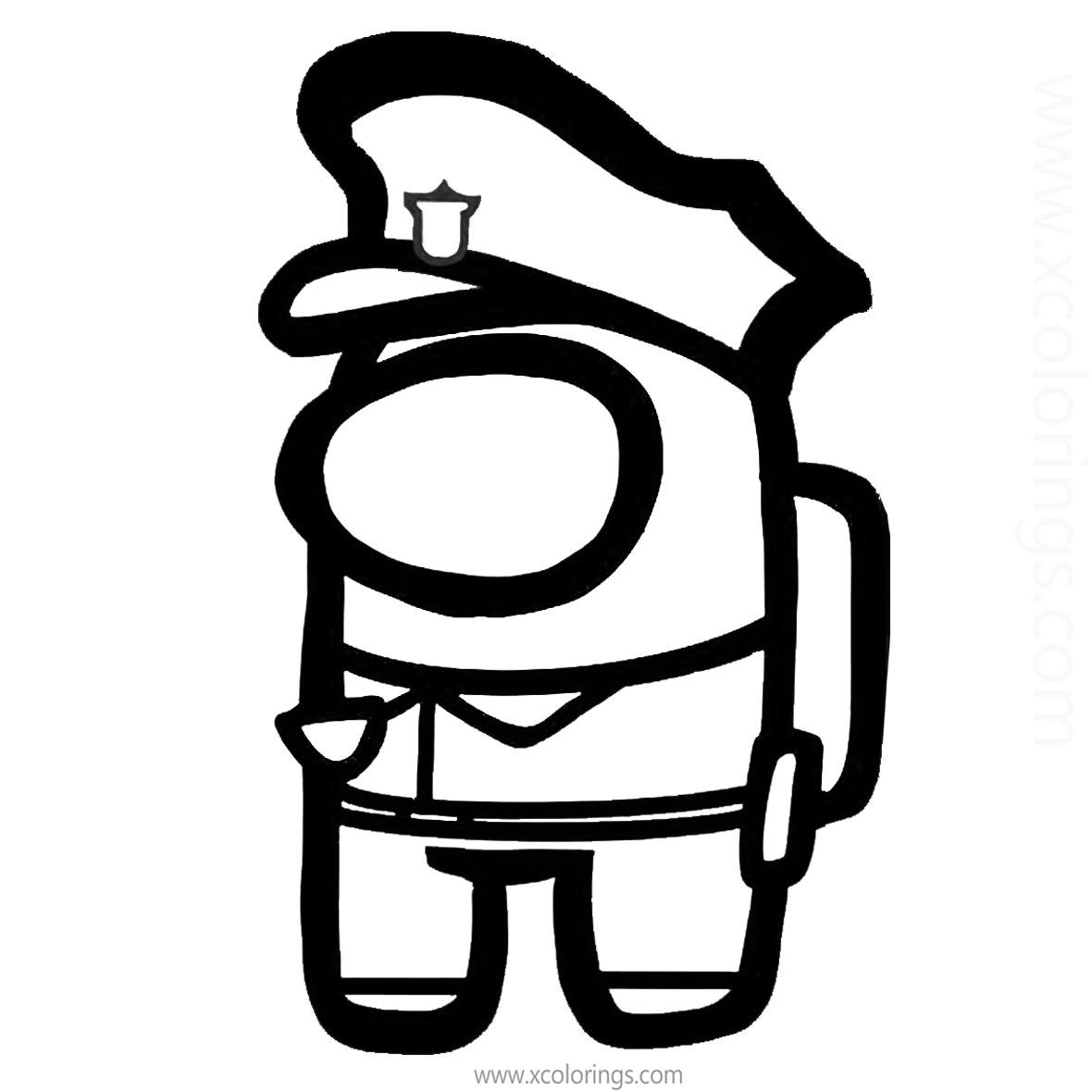 Among Us Coloring Pages Character Cop Skin - XColorings.com