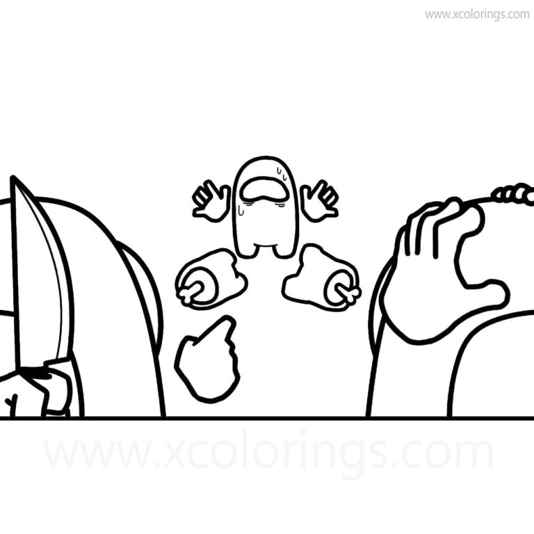 character among us coloring pages with hats