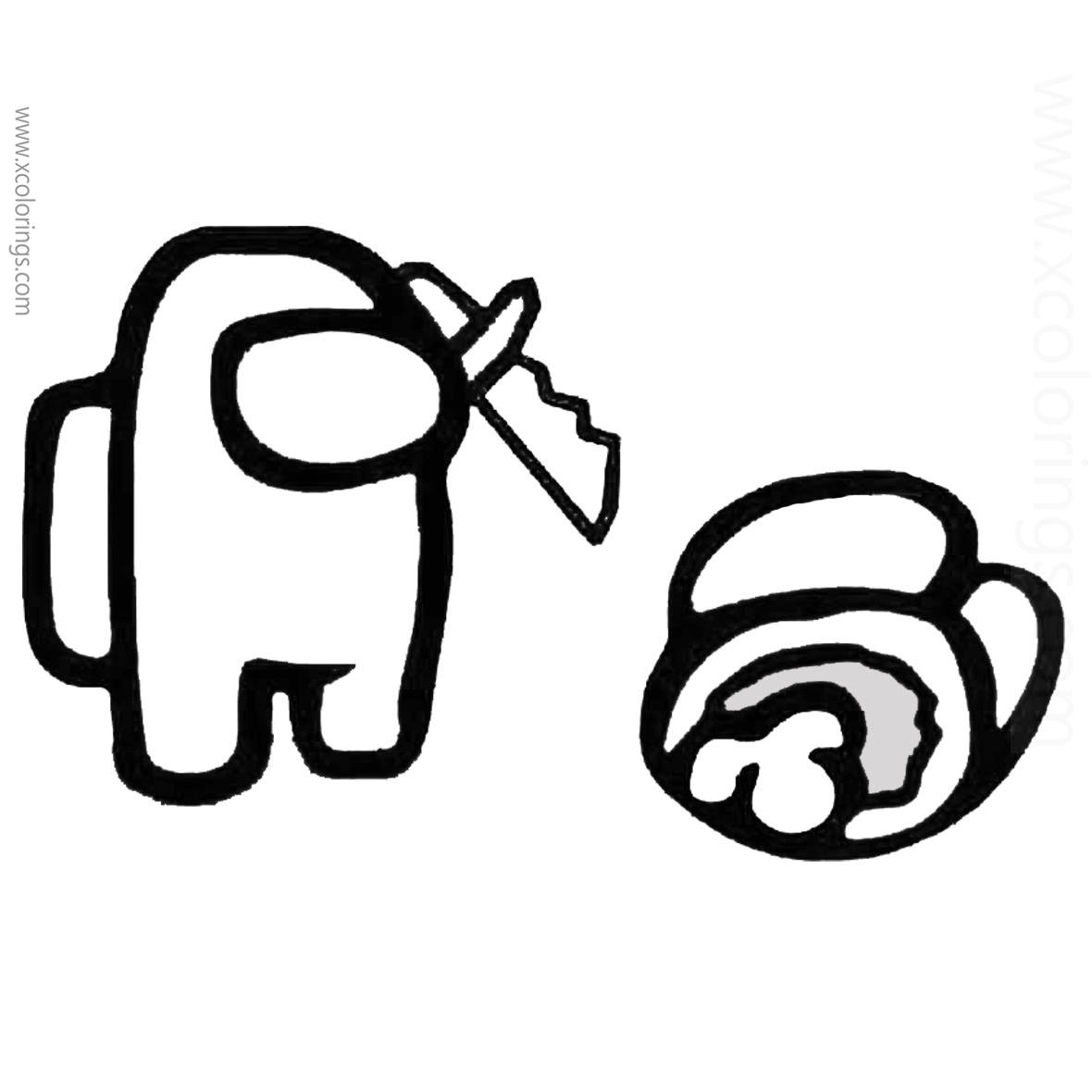 Among Us Coloring Pages Impostor With Knife XColorings