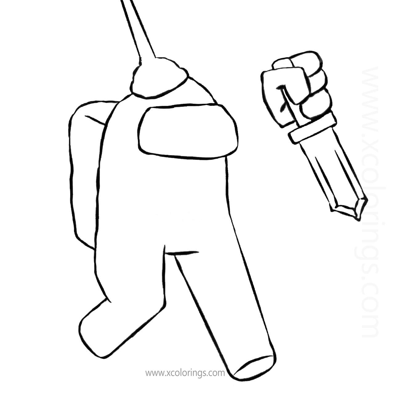Free Among Us Coloring Pages Impostor Plunger Hat printable
