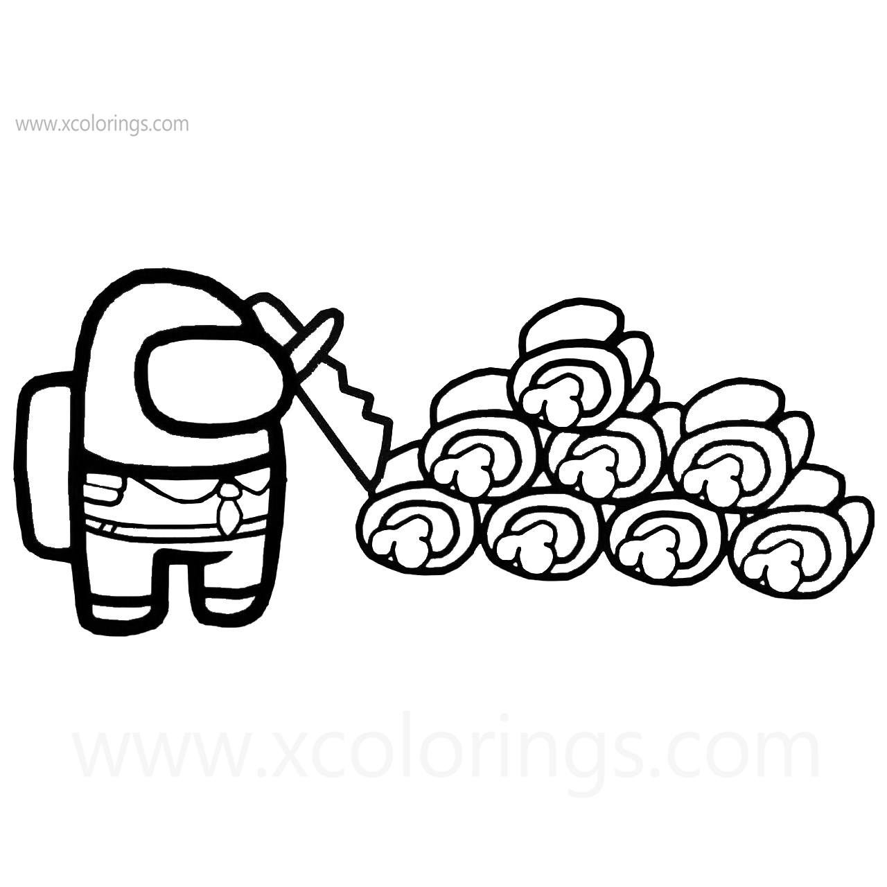 Among Us Coloring Pages Impostor With Bodies Xcolorings Com