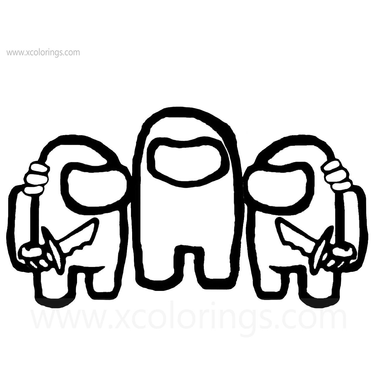 Among Us Coloring Pages Dum Character - XColorings.com