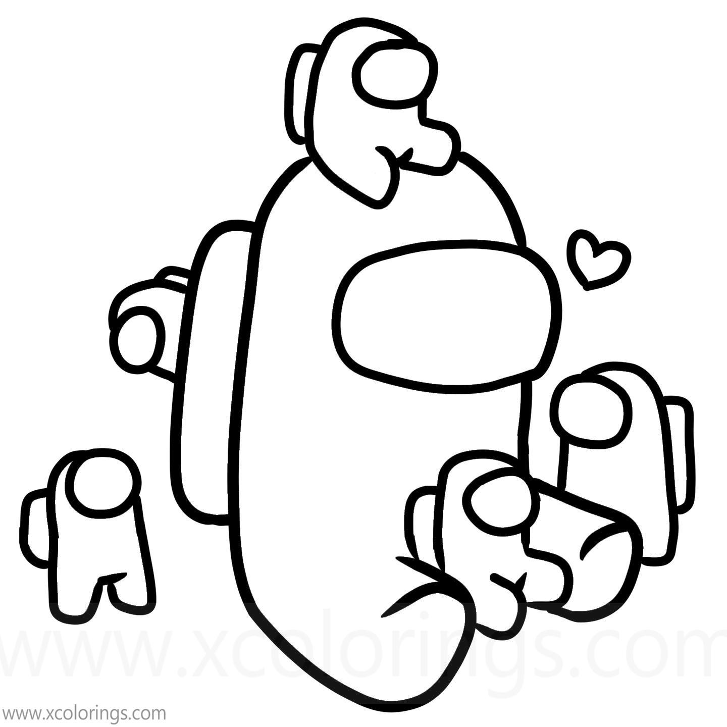 Among Us Coloring Pages Mini Crewmate Child Crewmate - XColorings.com