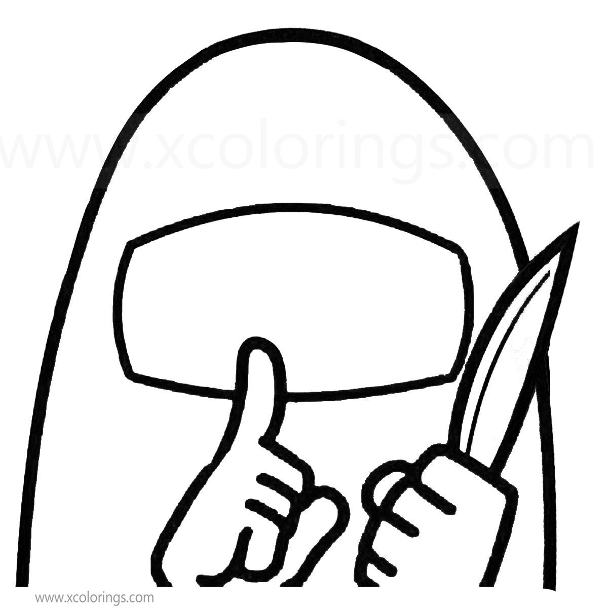 Among Us Impostor Coloring Pages Shh - XColorings.com