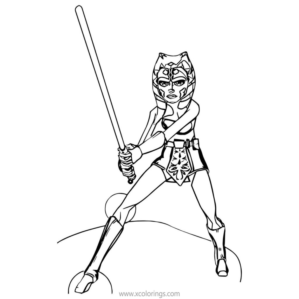 Star Wars Ahsoka Tano Coloring Pages - XColorings.com