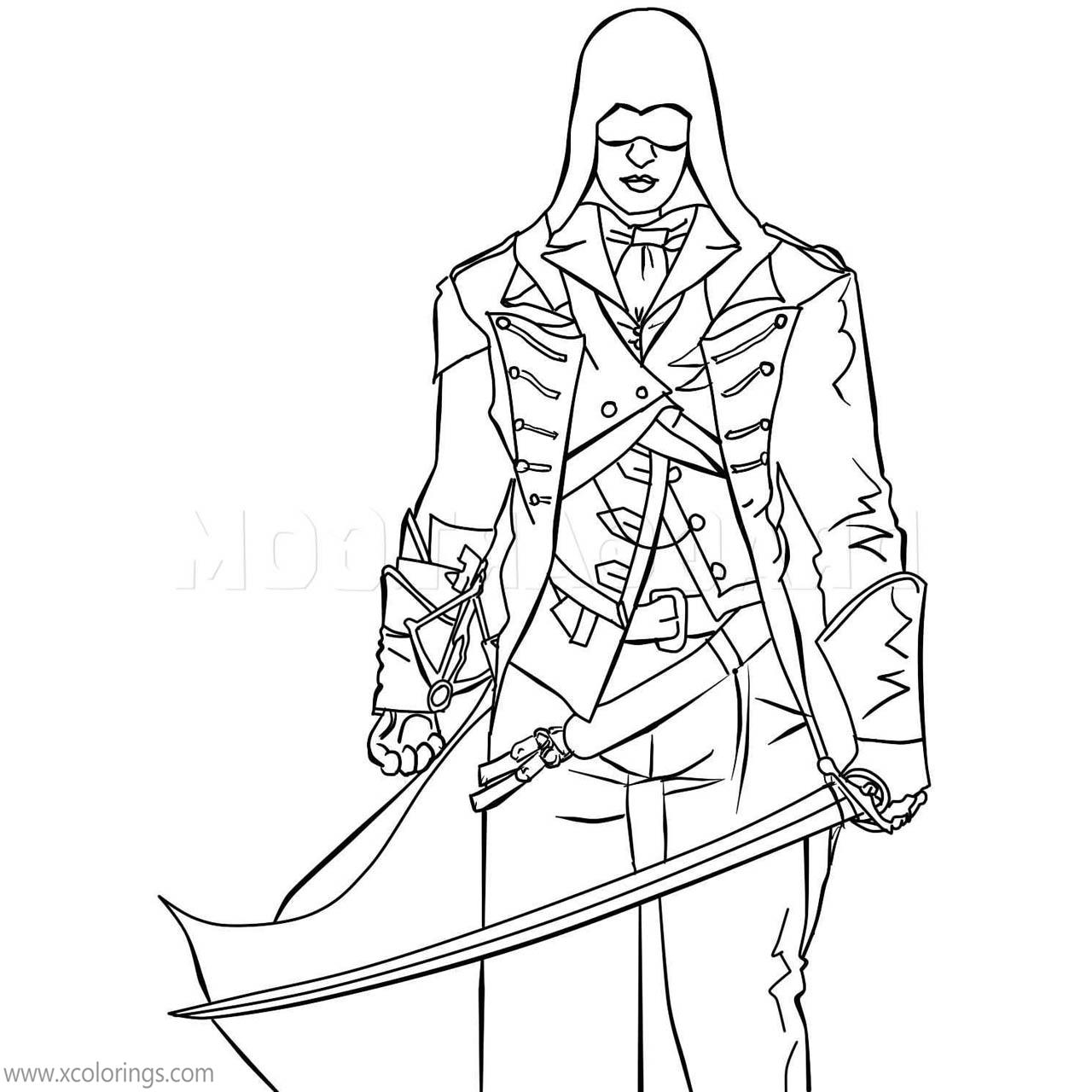 Free Assassin's Creed Coloring Pages Arno Victor Dorian printable