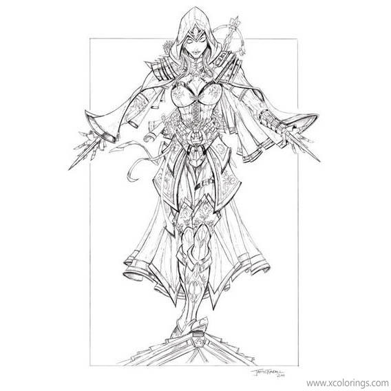 Free Assassin's Creed Coloring Pages Aveline printable
