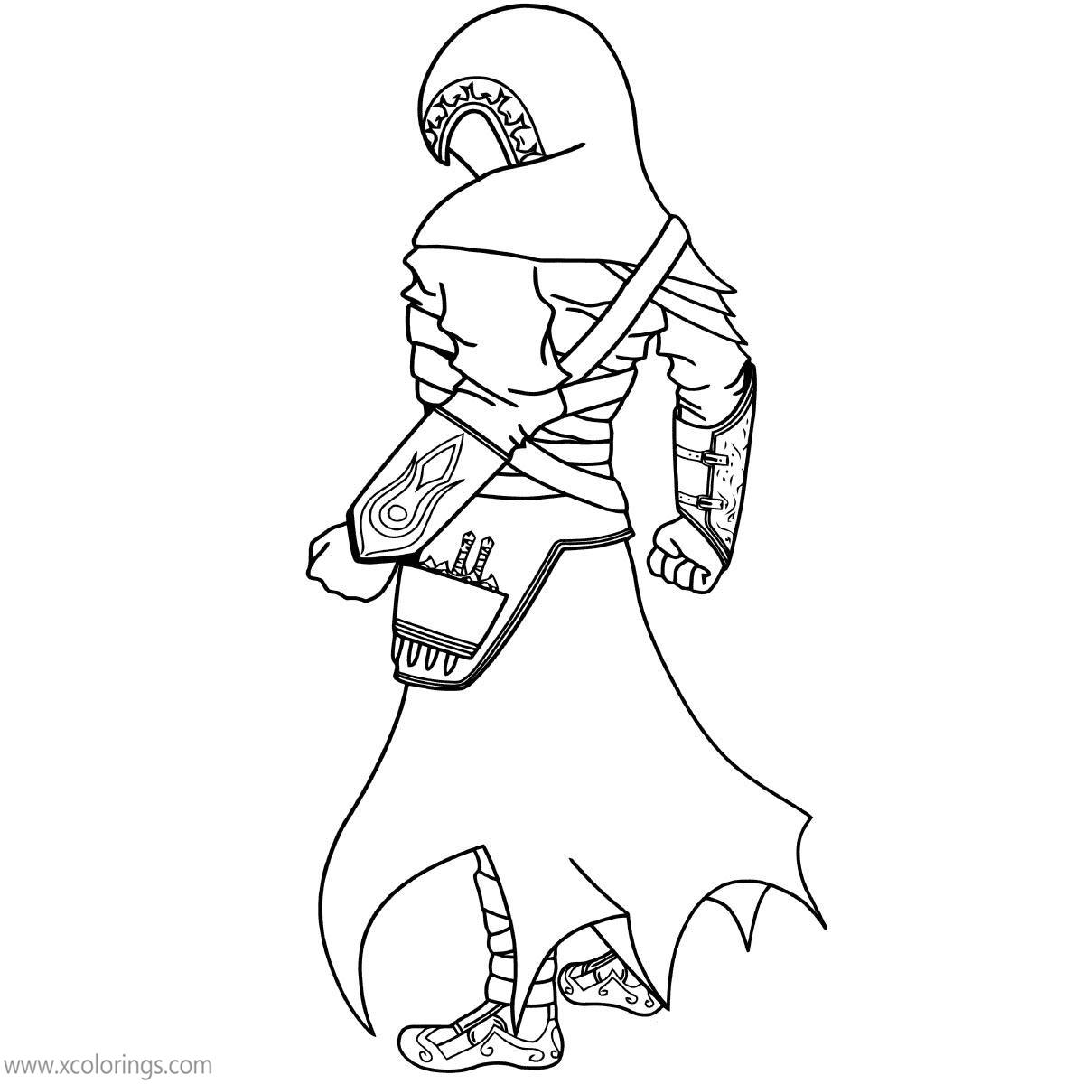 Free Assassin's Creed Coloring Pages Back of Hero printable