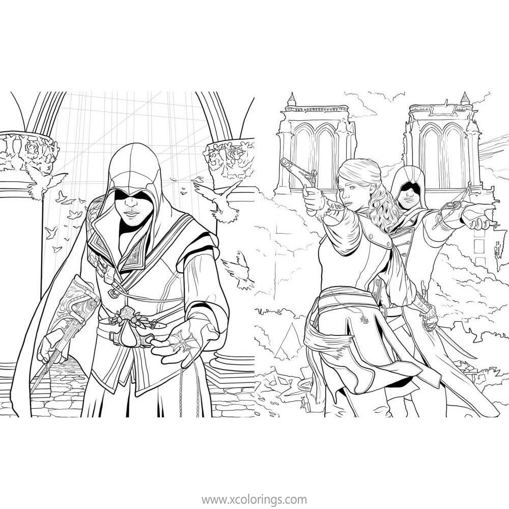 Free Assassin's Creed Coloring Pages Characters printable