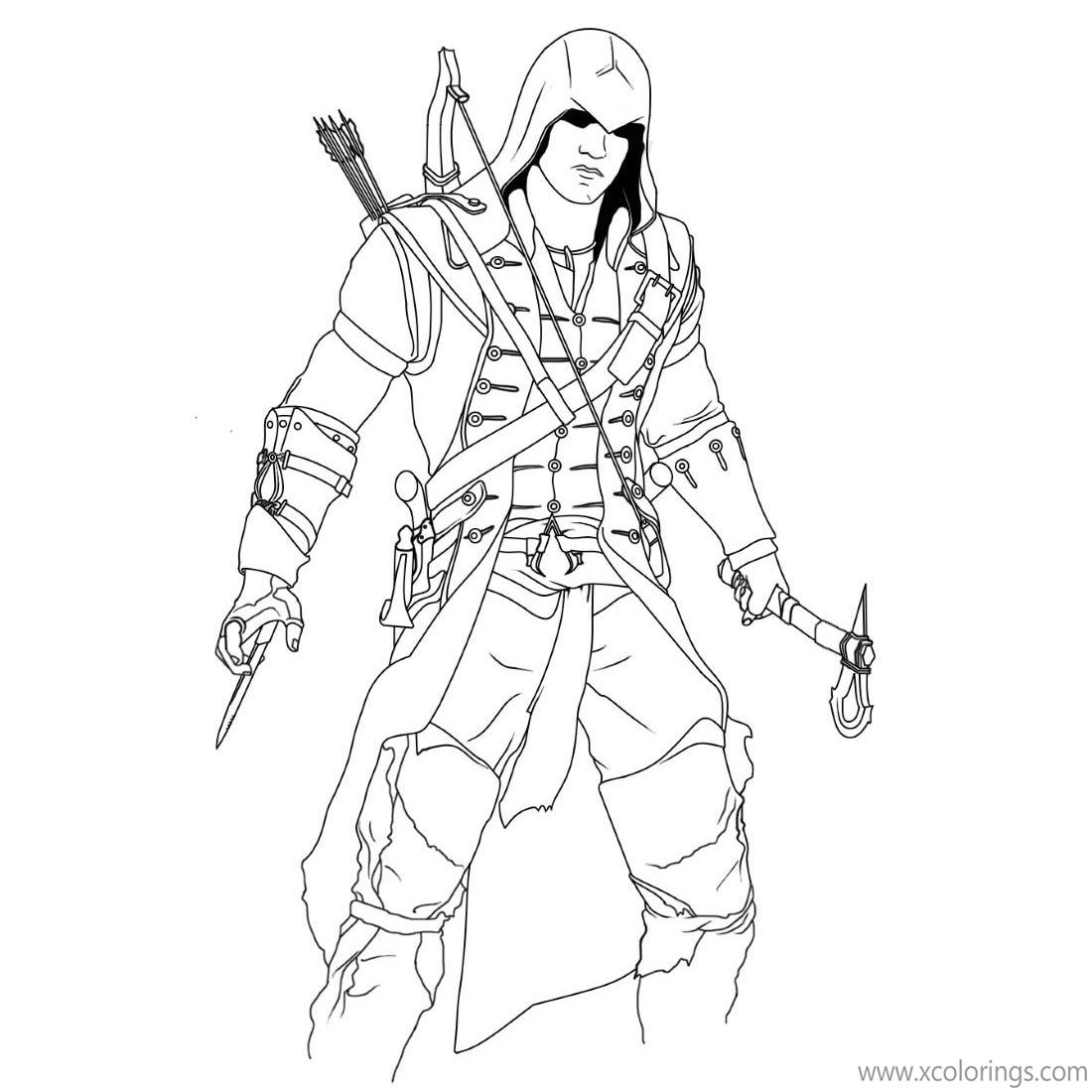 Free Assassin's Creed Coloring Pages Connor Kenway printable