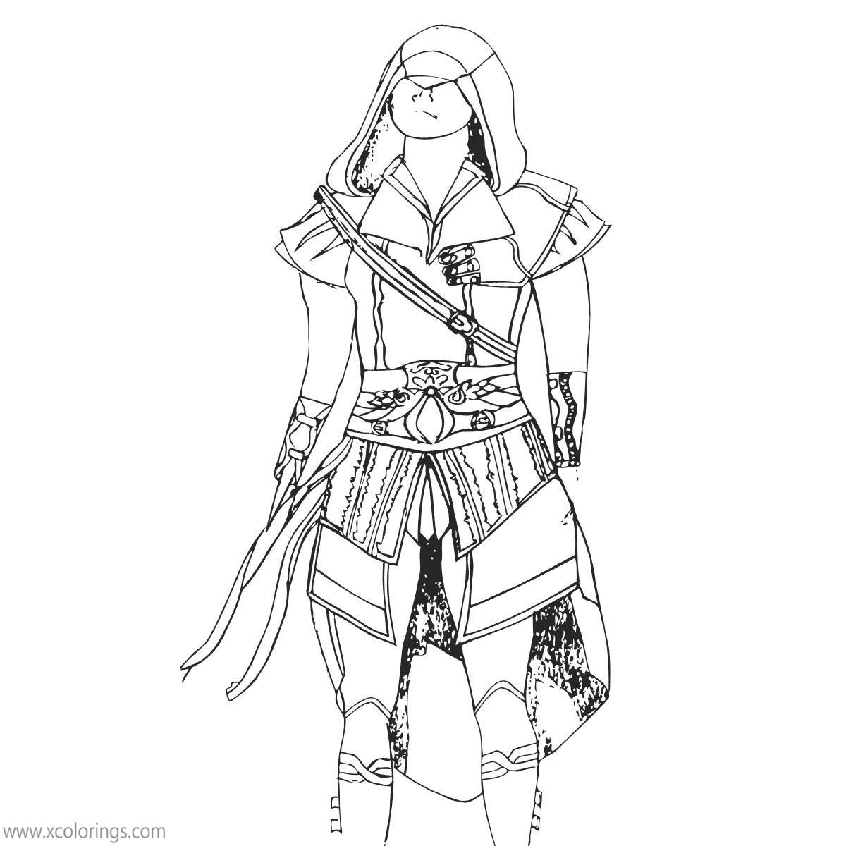 Free Assassin's Creed Coloring Pages Evie printable
