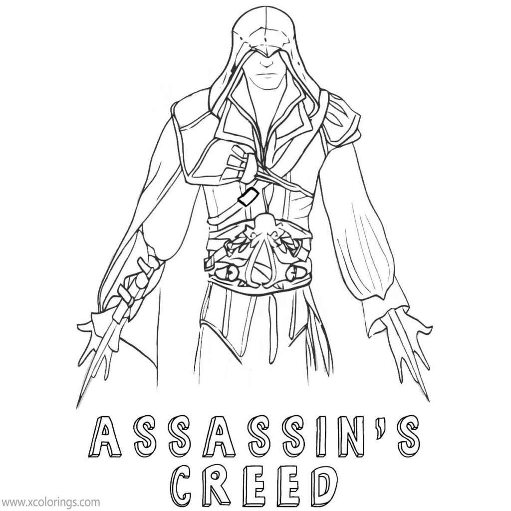 Assassin 39 s Creed Scene Coloring - Assassins Creed Coloring Pages Ezio Hand Drawing 1024x1024 