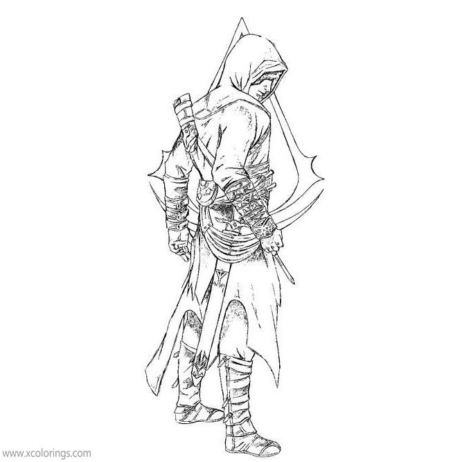 Free Assassins Creed Coloring Pages Ezio and Logo printable
