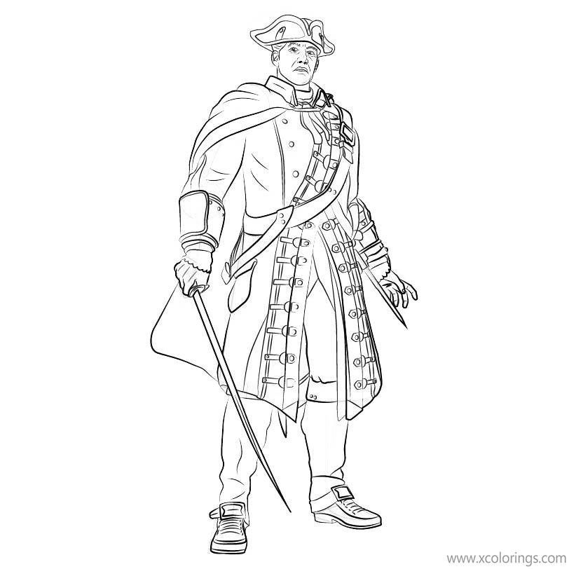 Free Assassin's Creed Coloring Pages Haytham Kenway printable