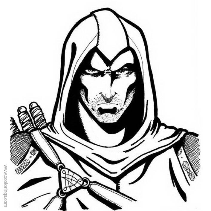 Free Assassin's Creed Coloring Pages Hero Portrait printable