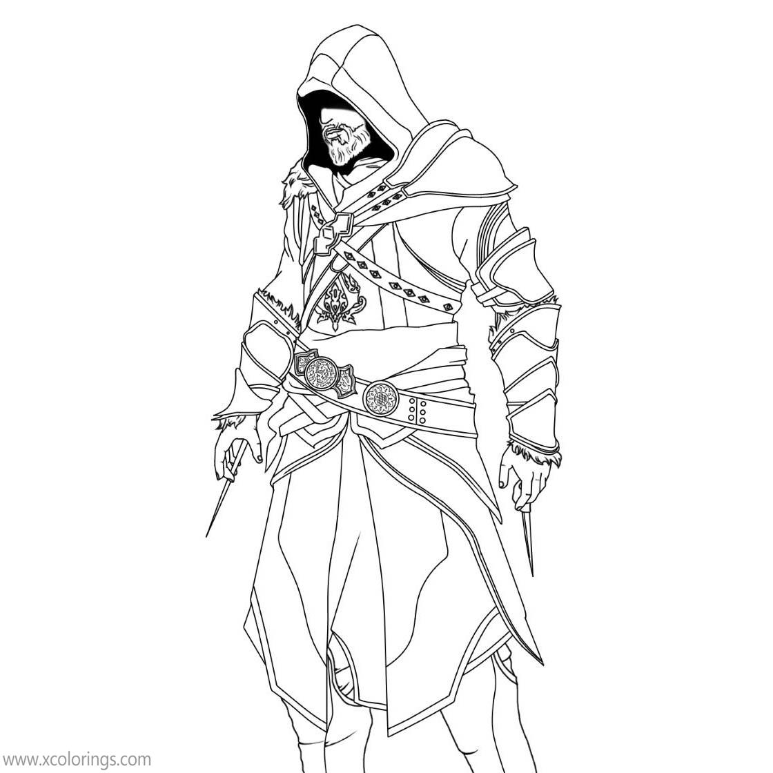 Free Assassin's Creed Coloring Pages Old Ezio printable