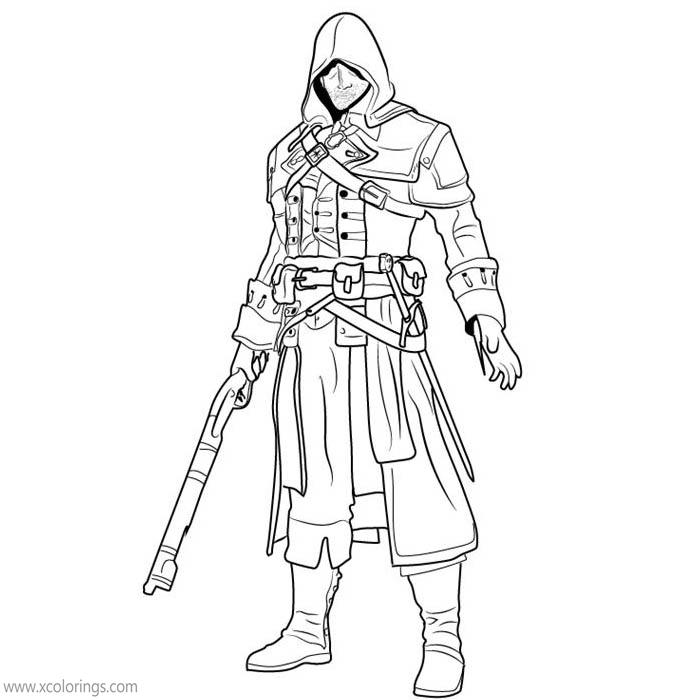 Free Assassin's Creed Coloring Pages Shay Patrick Cormac printable