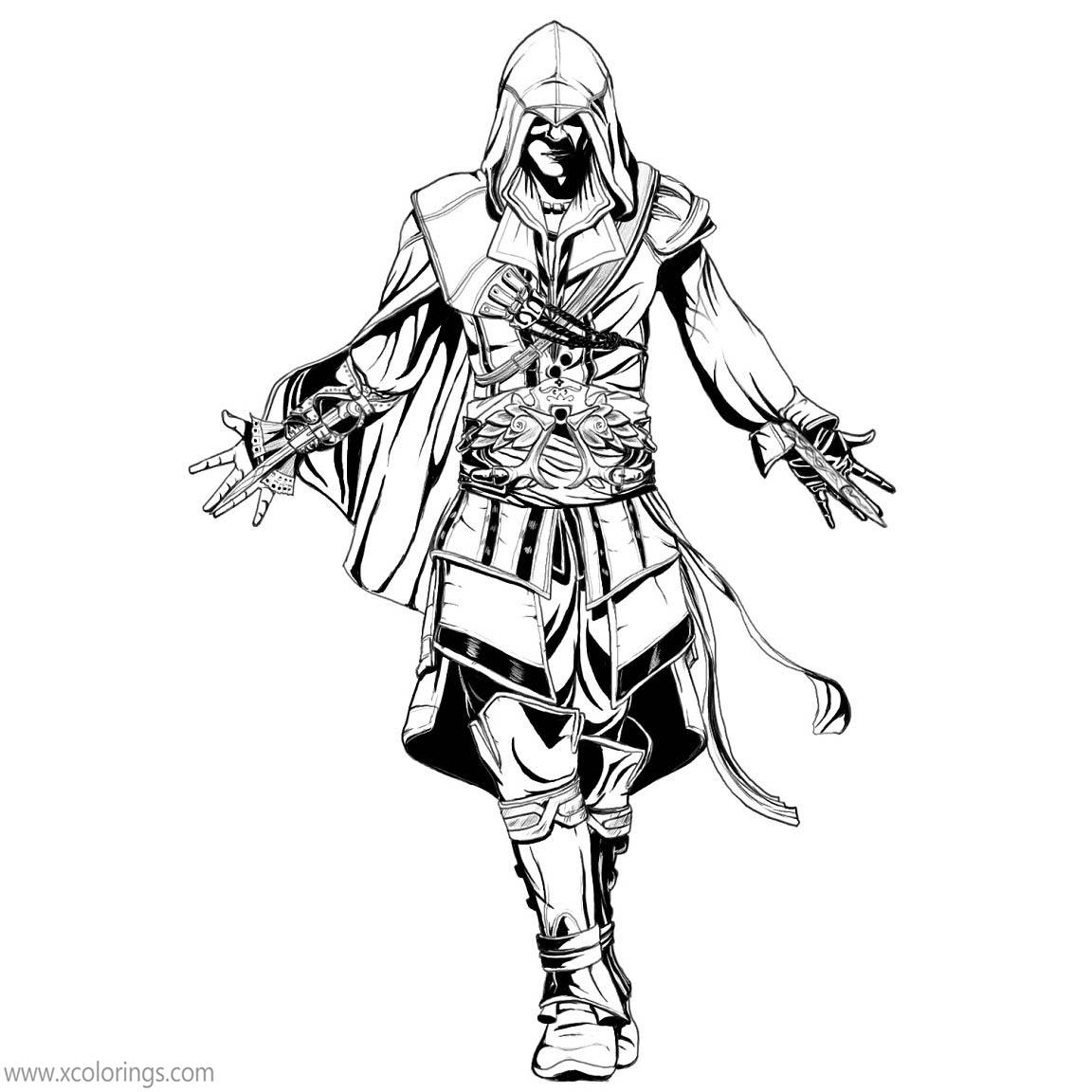 Assassin S Creed Ezio Coloring Pages Xcolorings Com