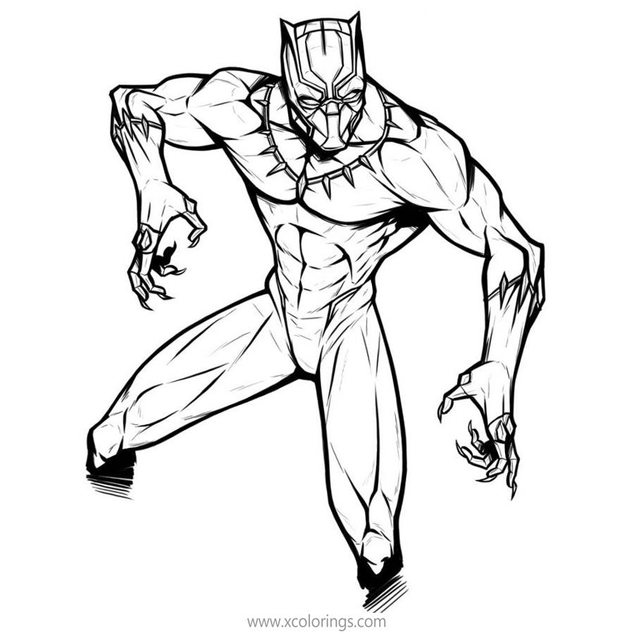 The Avengers Black Panther Coloring Pages - XColorings.com