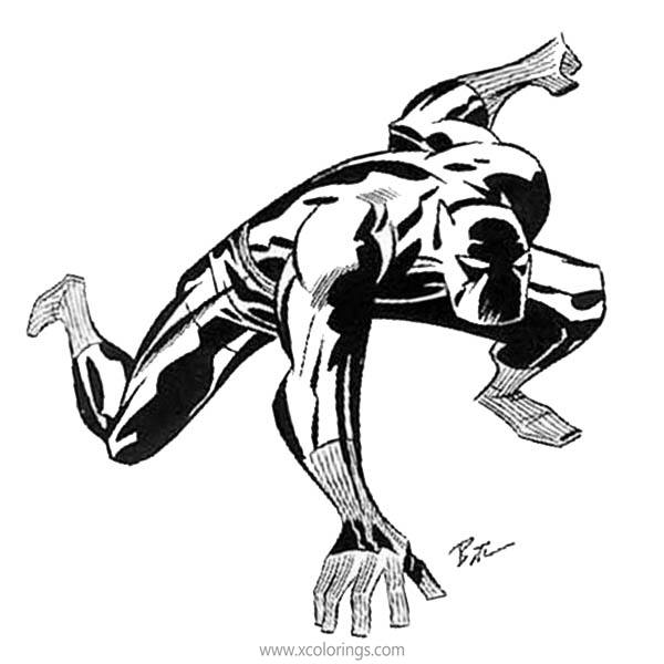 Black Panther Coloring Pages Jumping to Fight - XColorings.com