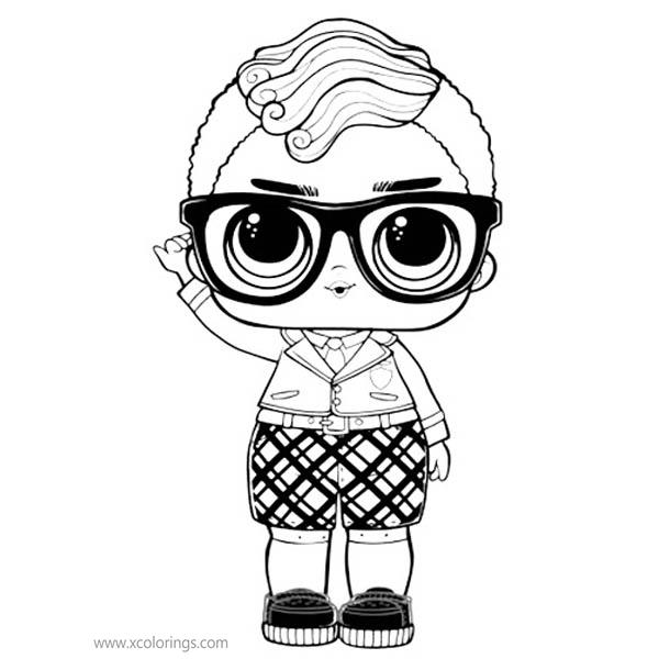 Free Boy LOL Coloring Pages Smarty Pants with Glasses printable