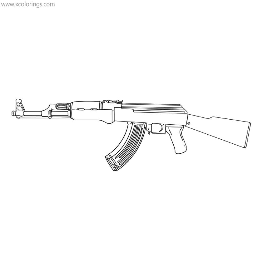 Free Call Of Duty Coloring Pages AK Gun printable
