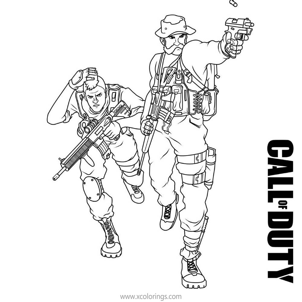 Call Of Duty Coloring Pages Captain Price and Soap MacTavish