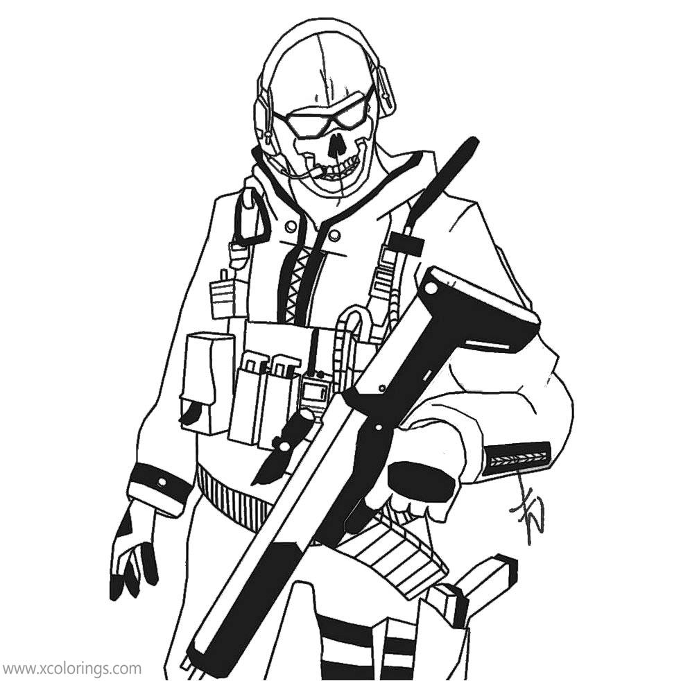 Free Call Of Duty Coloring Pages GHOST by birdboy100 printable