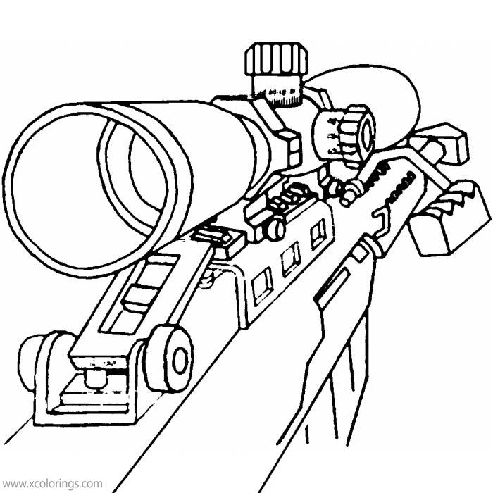 call of duty coloring pages gun with scope  xcolorings