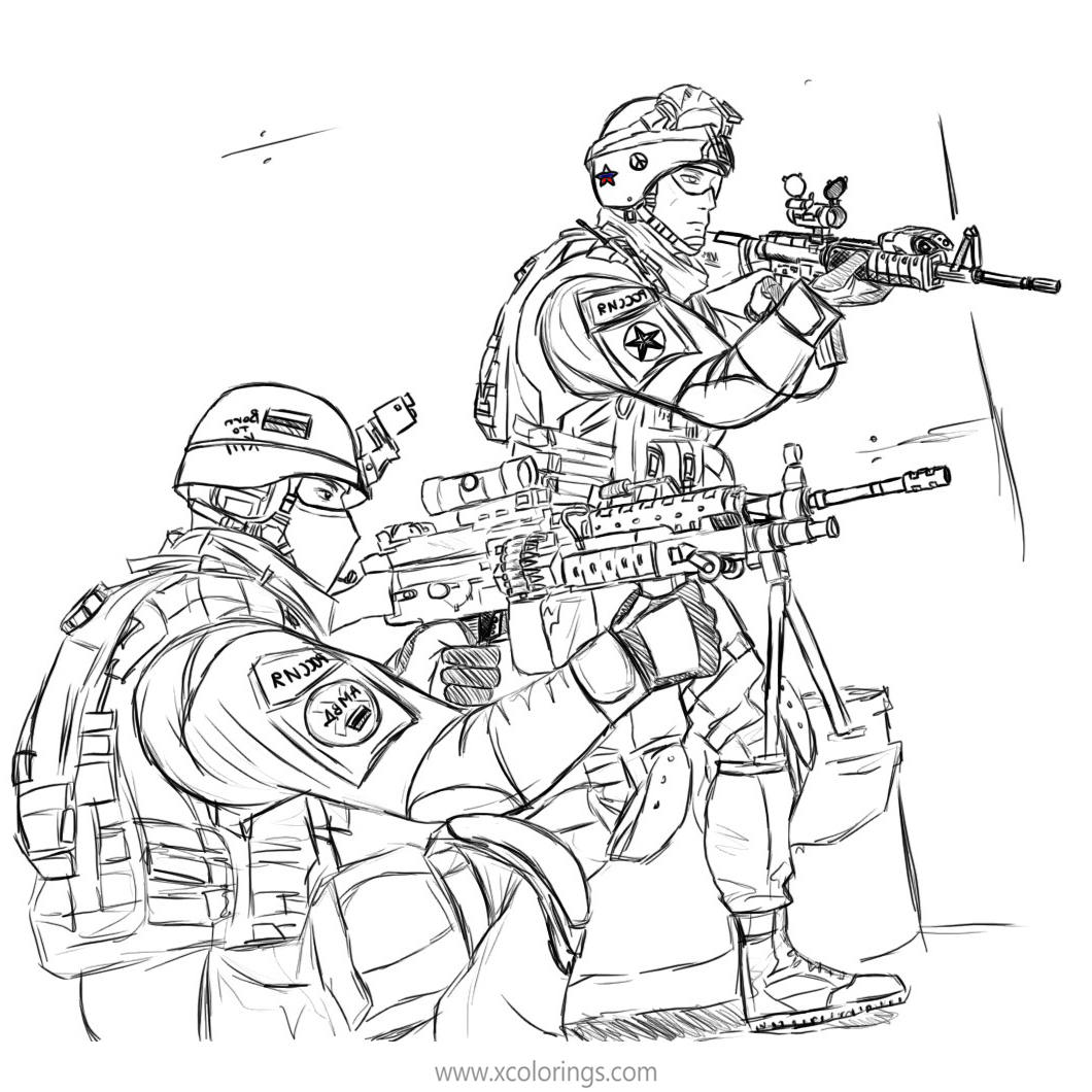 Free Call Of Duty Coloring Pages Teamwork printable