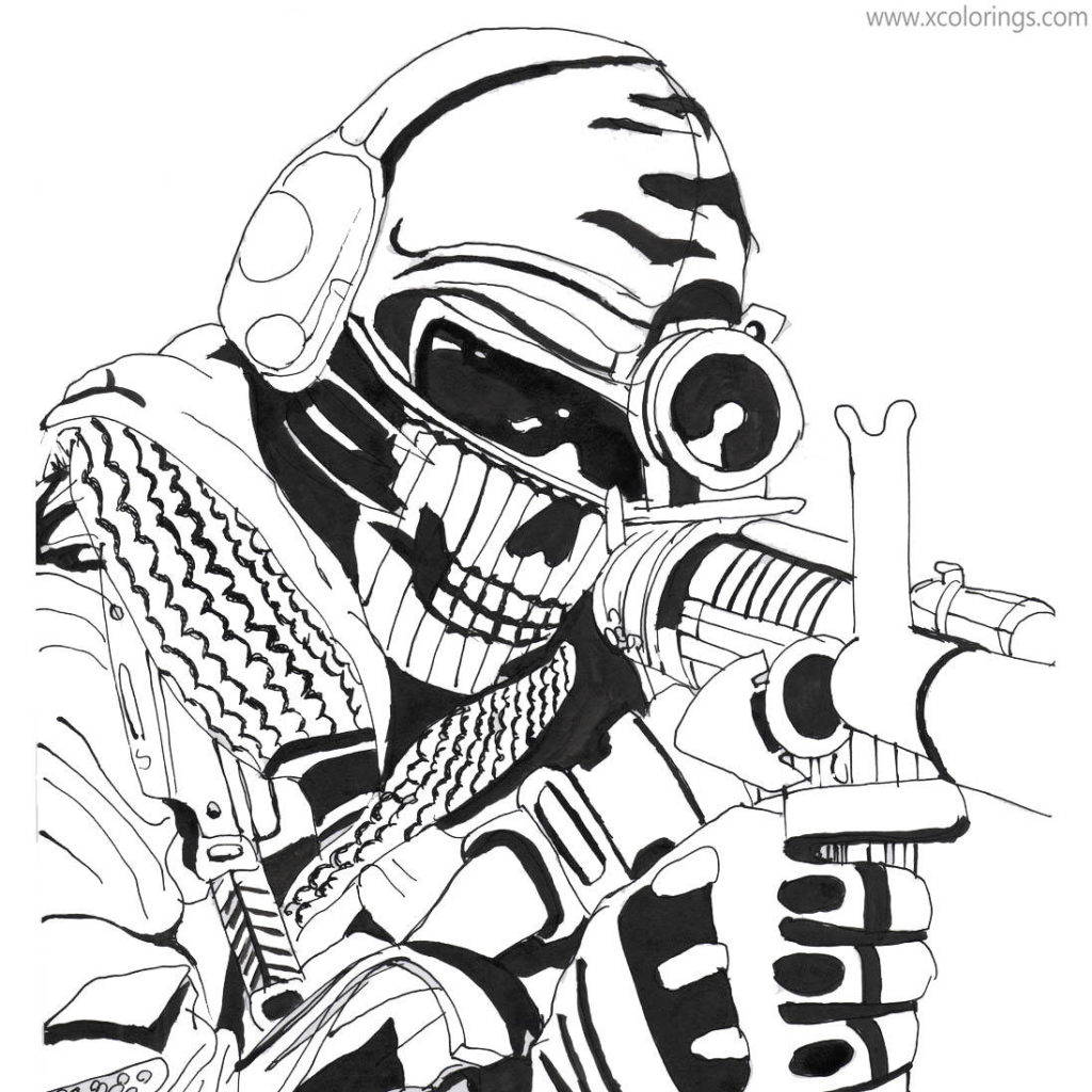 Call Of Duty Coloring Pages Ghost By Birdboy100