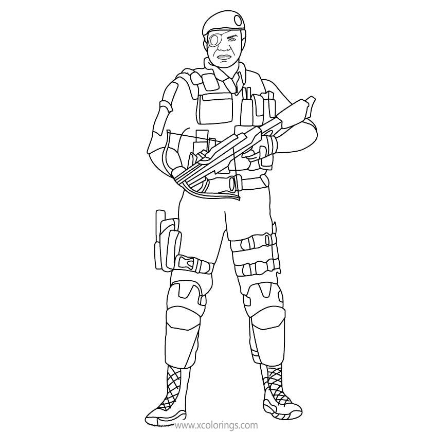 Free Capitao from Rainbow Six Siege Coloring Pages printable