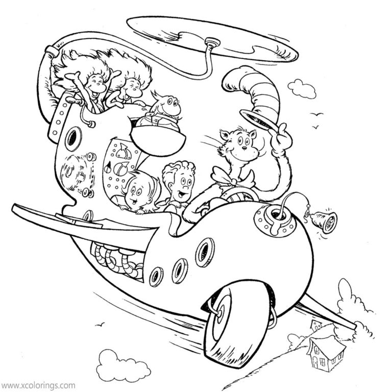 Cat In The Hat Coloring Pages Characters On Tinga-ma-jigger