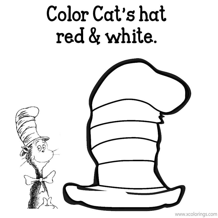 Free Cat In The Hat Coloring Pages Activity Sheet printable