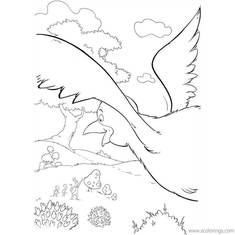Free Cat In The Hat Coloring Pages Bird printable