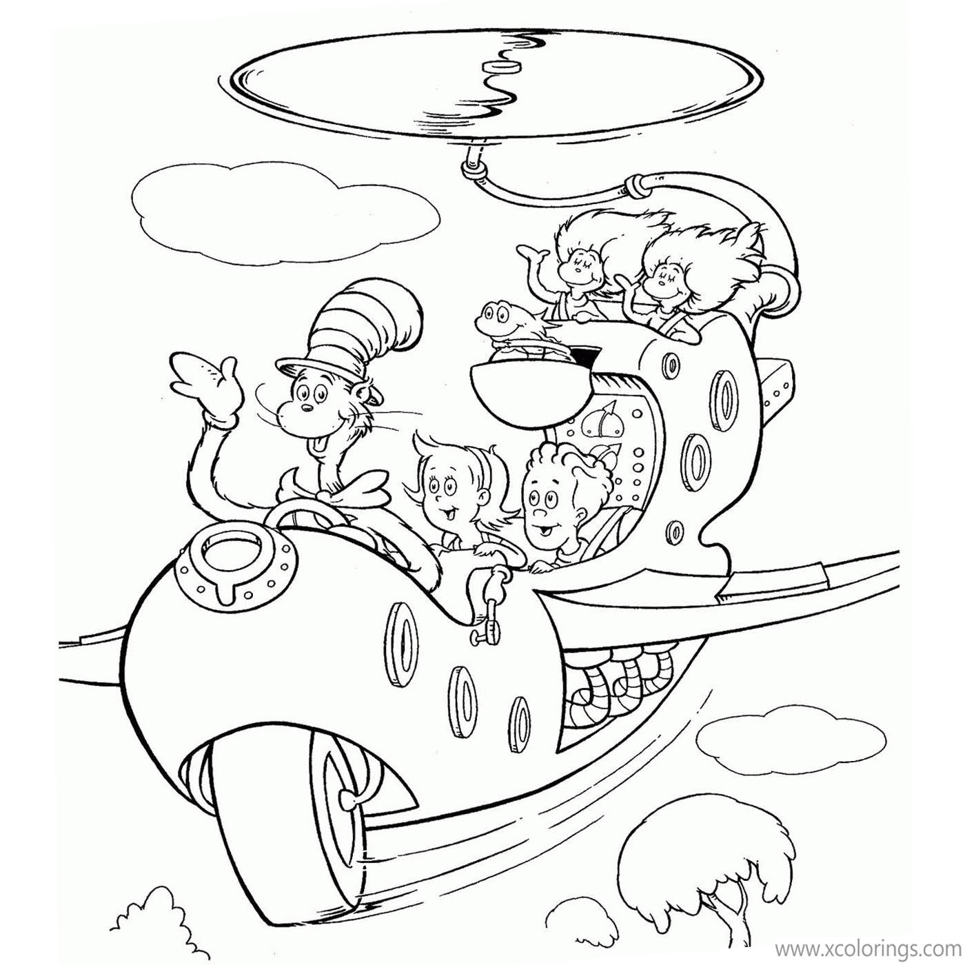 Free Cat In The Hat Coloring Pages Characters On Tinga-ma-jigger printable