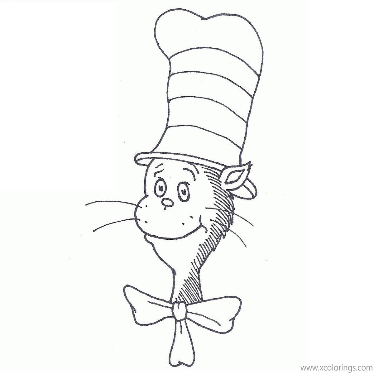 Free Cat In The Hat Coloring Pages Easy for Kids printable