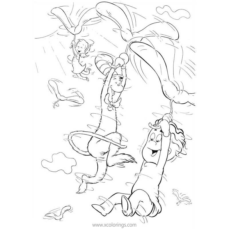 Free Cat In The Hat Coloring Pages Skydiving printable
