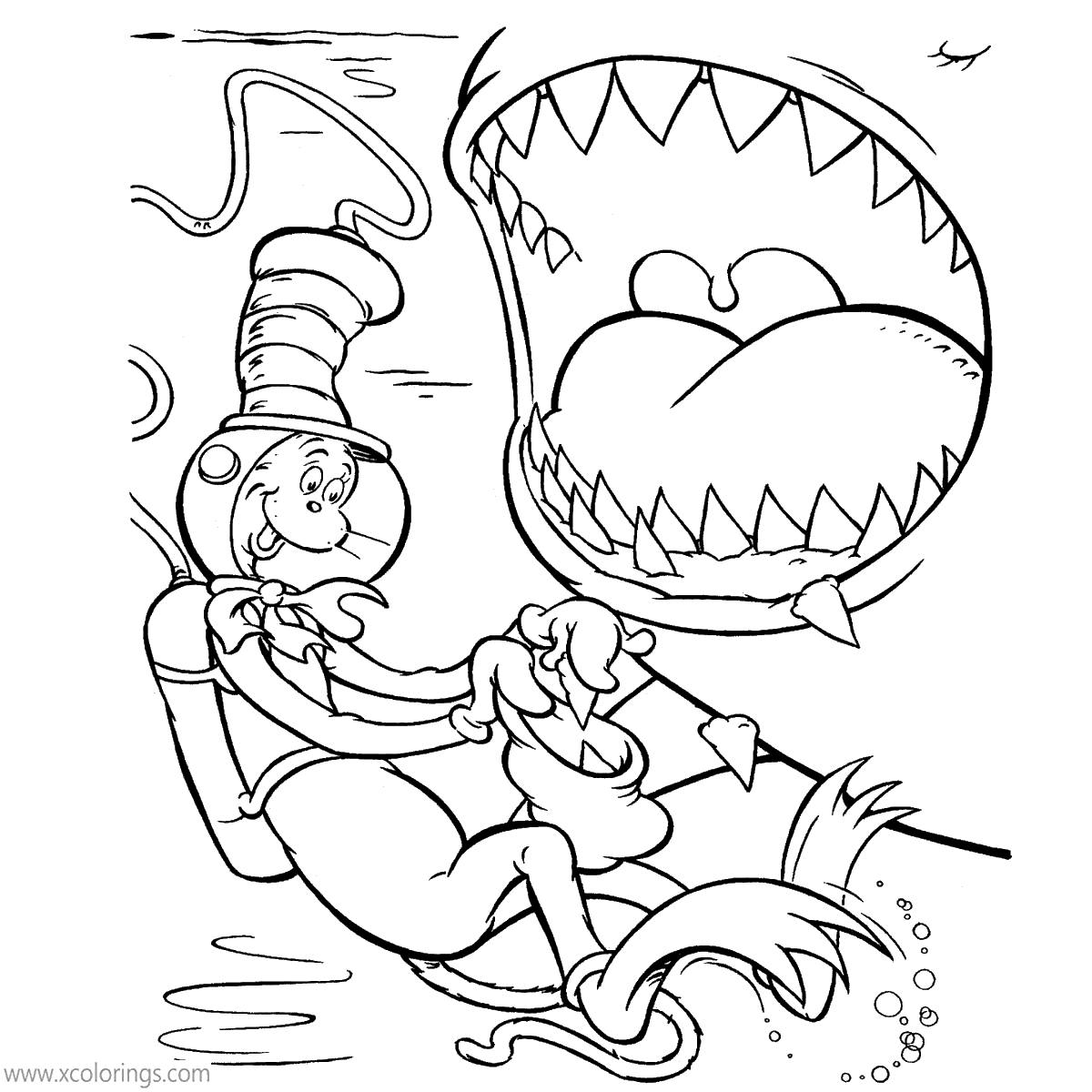 Free Cat In The Hat Coloring Pages Teeth of the Shark printable