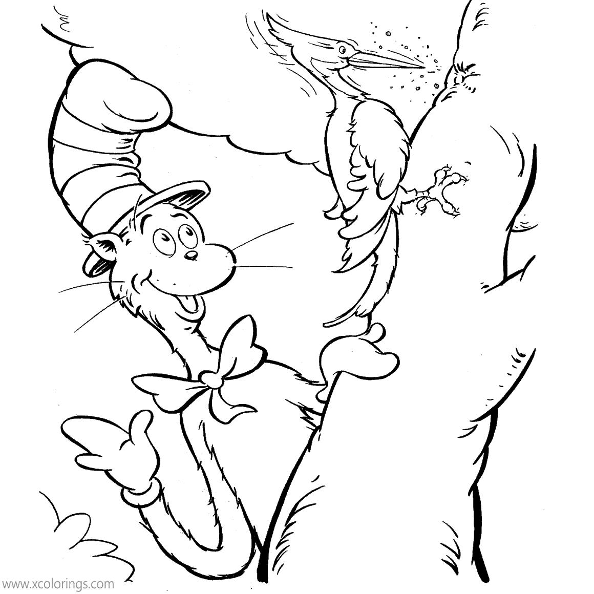 Free Cat In The Hat Coloring Pages Woodpecker printable