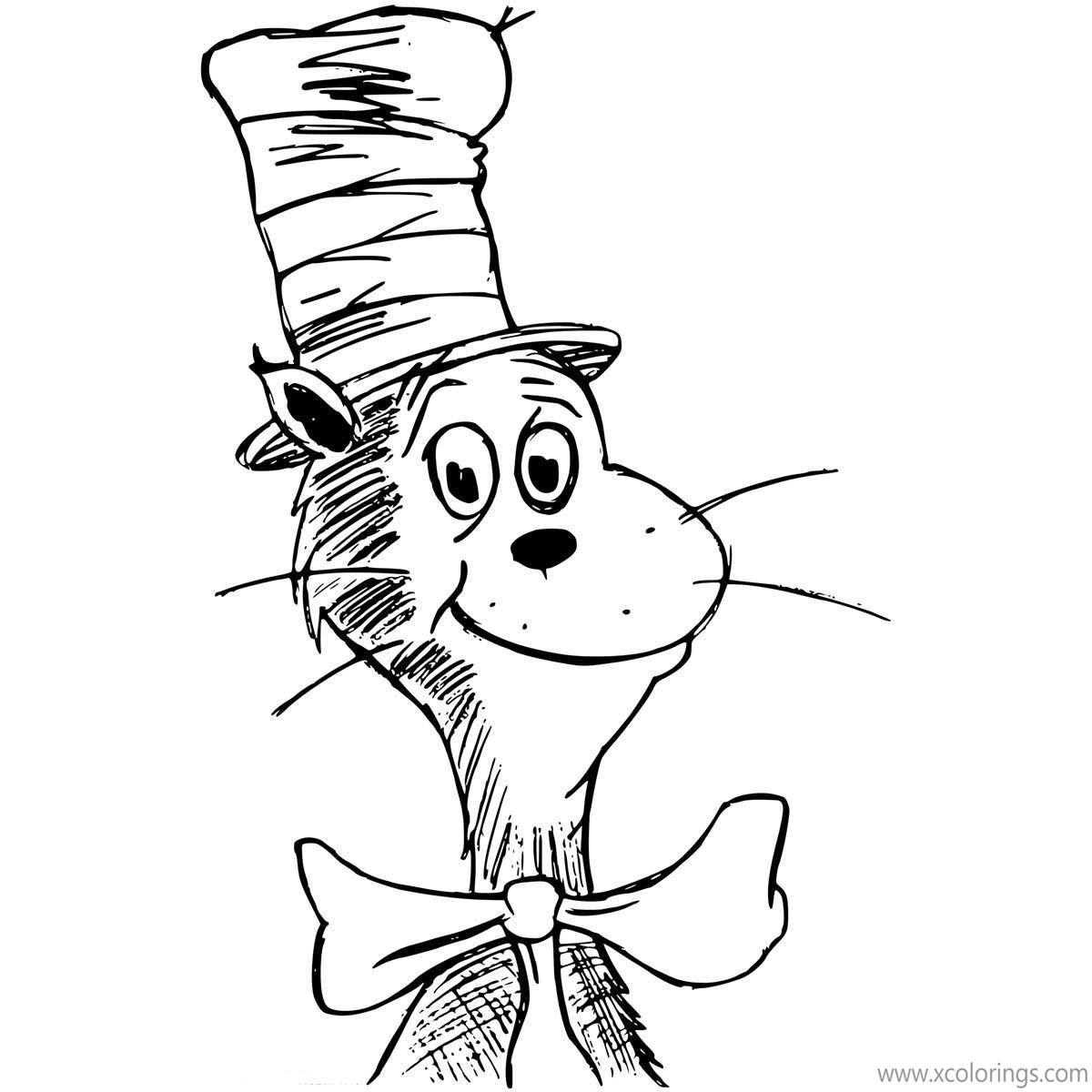Free Cat In The Hat Coloring Pages for Preschoolers printable