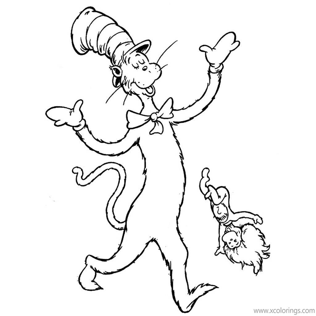 Free Cat In The Hat Coloring Pages with Thing Two printable