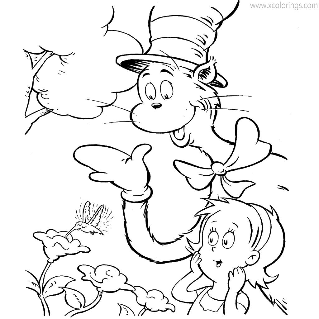 Cat In The Hat Knows A Lot Coloring Pages Hummingbird - XColorings.com