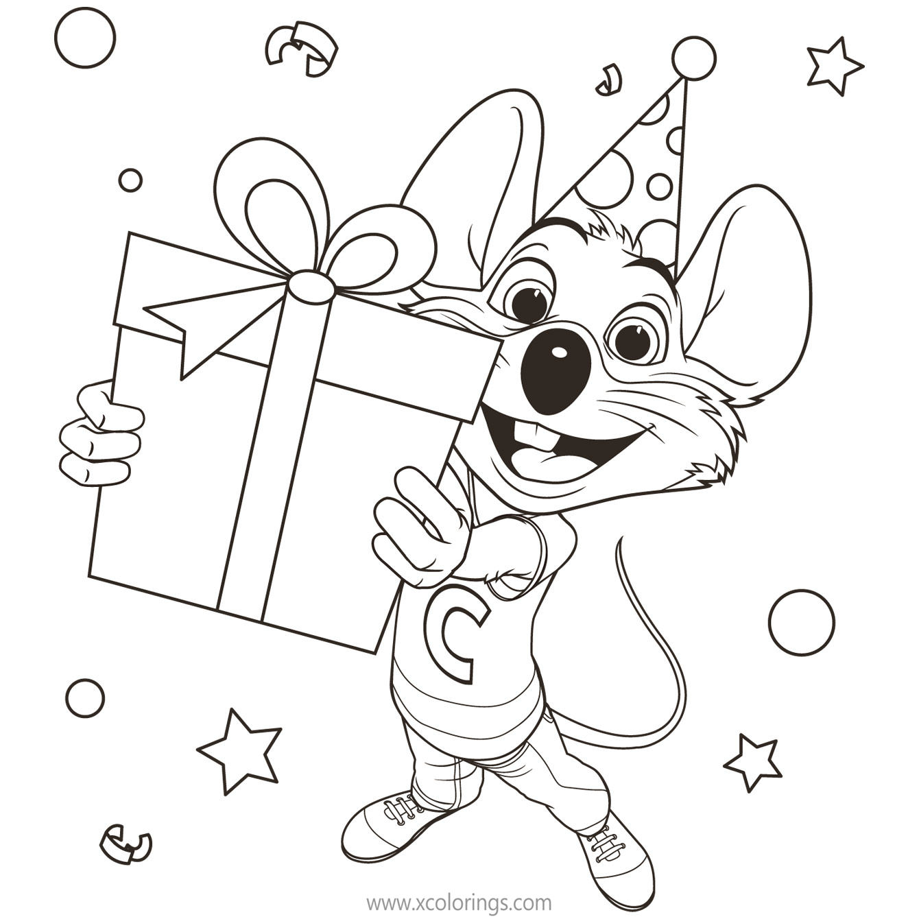 Free Chuck E Cheese Coloring Pages Birthday Gift printable