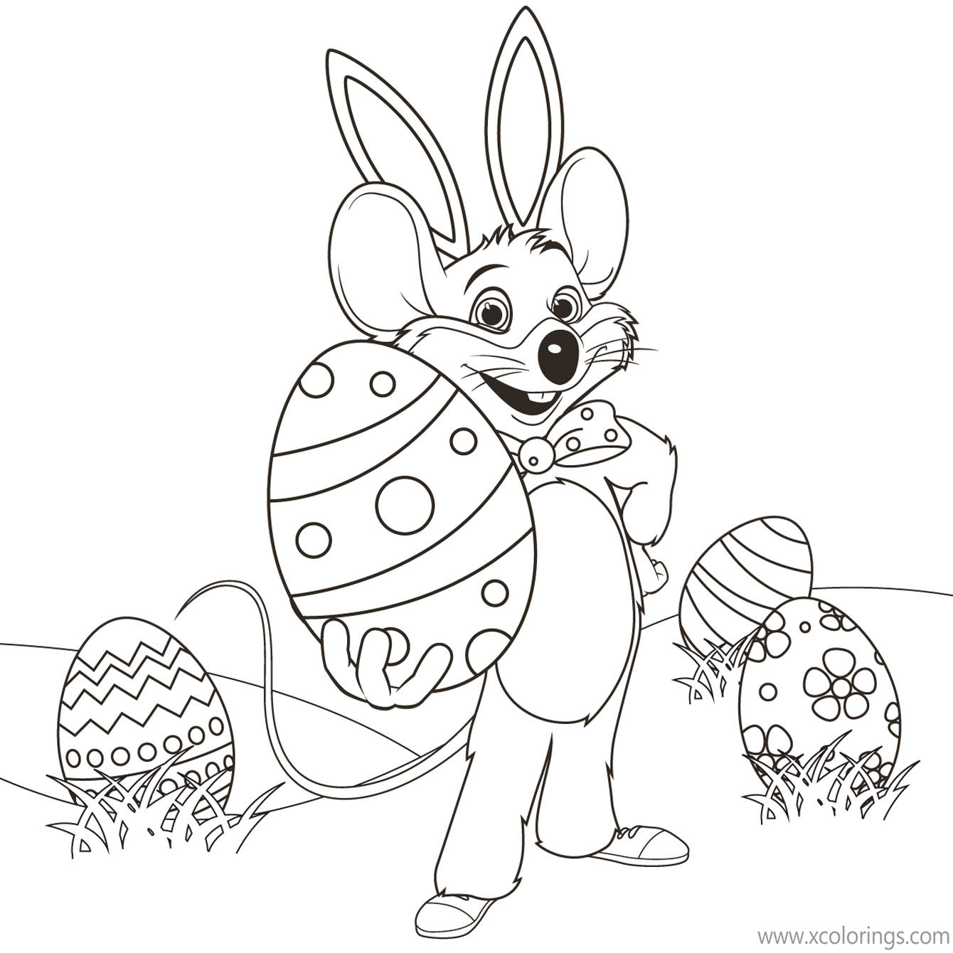 Free Chuck E Cheese Coloring Pages Easter printable